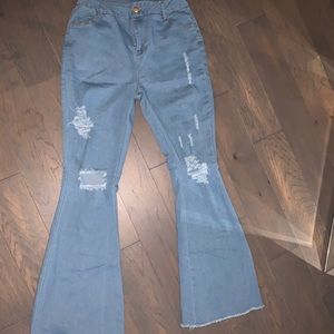 Blue Flare Leg Jeans